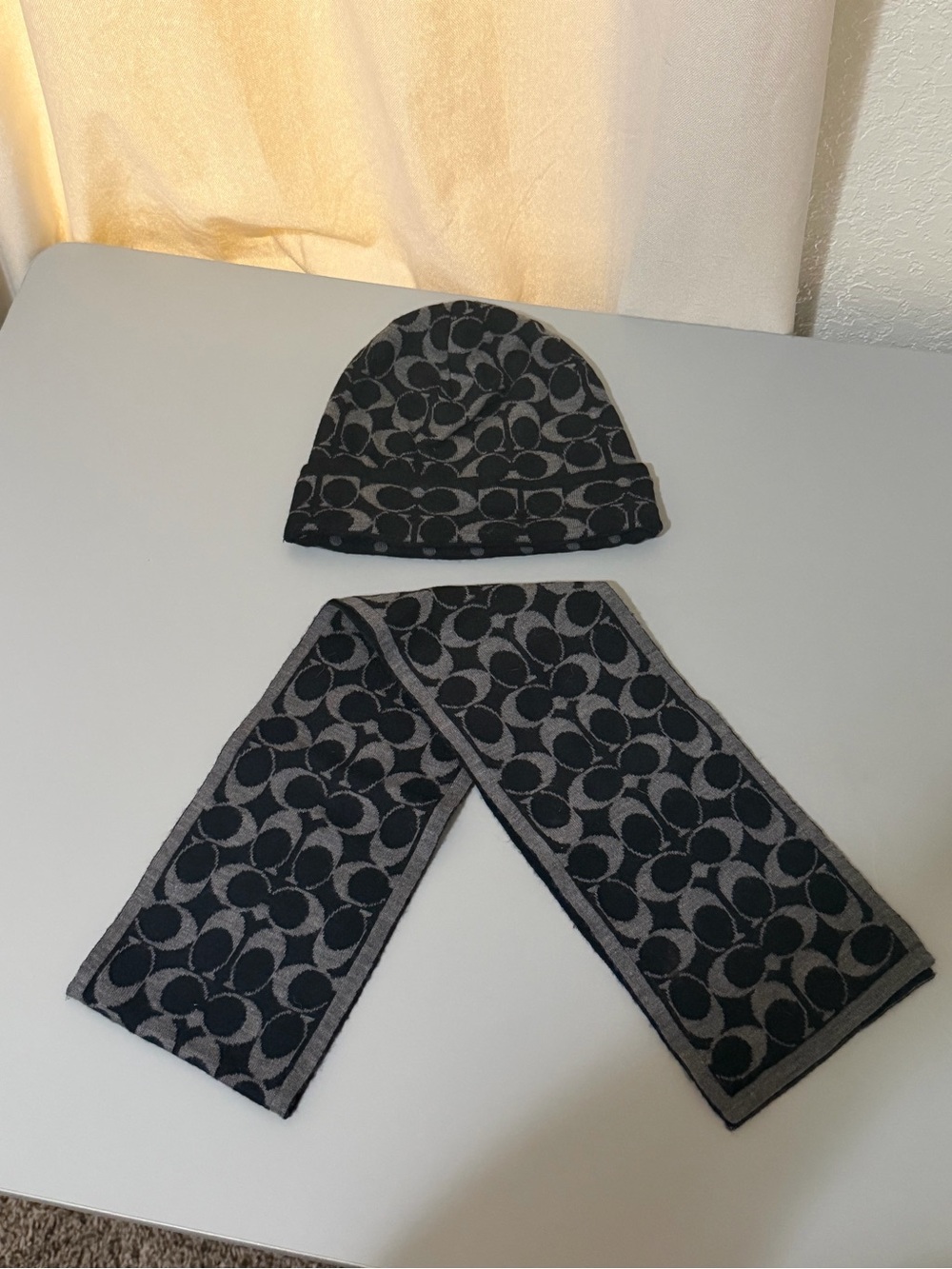 Coach wool hat and scarf set
